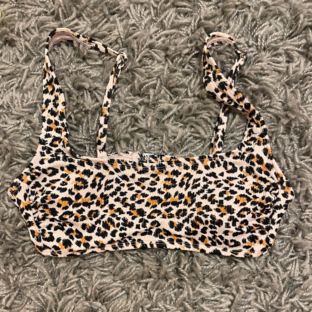 cheetah print swim top